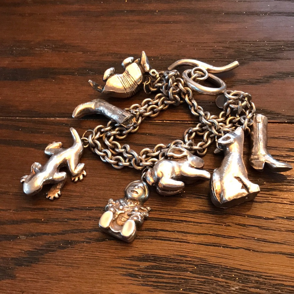 Unusual 925 3-Chain Southwestern Charm Bracelet